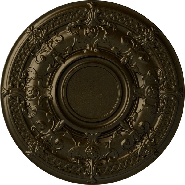 Ekena Millwork Dauphine Ceiling Medallion (Fits Canopies up to 13 1/4"), 33 7/8"OD x 1 3/8"P, Green Gold CM33DAGGS - main